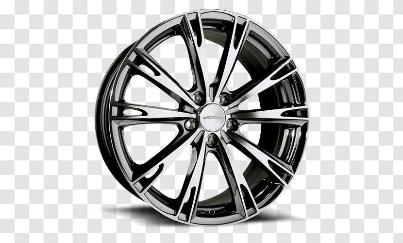 Car Alloy Wheel Volkswagen - Black And White Transparent PNG