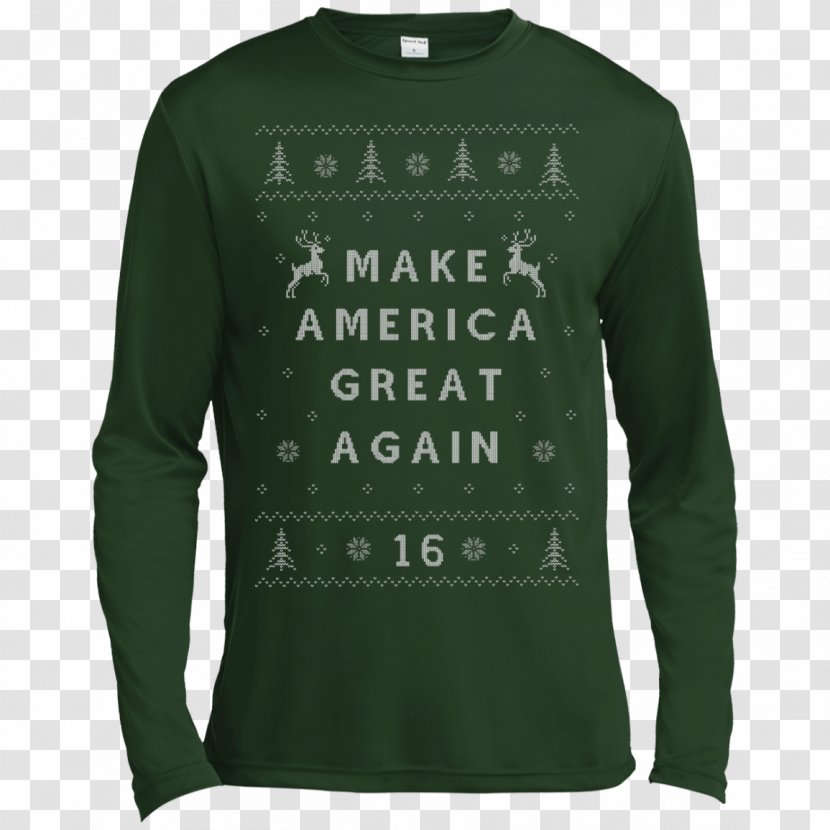 Long-sleeved T-shirt Hoodie - Longsleeved Tshirt - Make America Great Again Transparent PNG