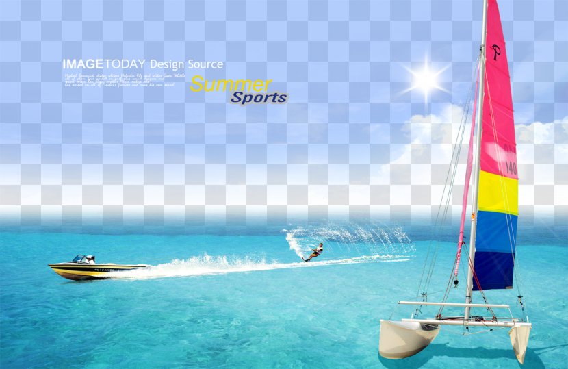 Download Poster Summer - Water - Surf On The Sea Transparent PNG