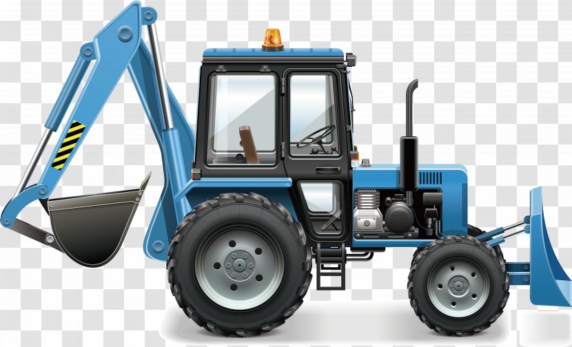 Hay Baler Tractor Clip Art - Automotive Wheel System - Construction Machinery Before And After The Bulldozer Transparent PNG