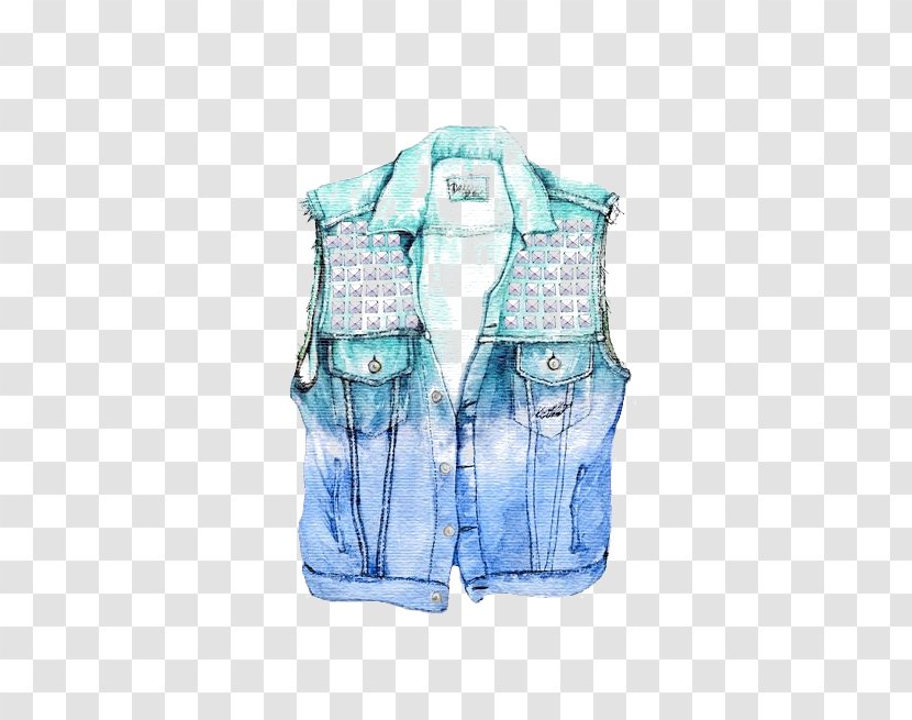 Drawing Jacket Jeans Sketch - Vest Transparent PNG