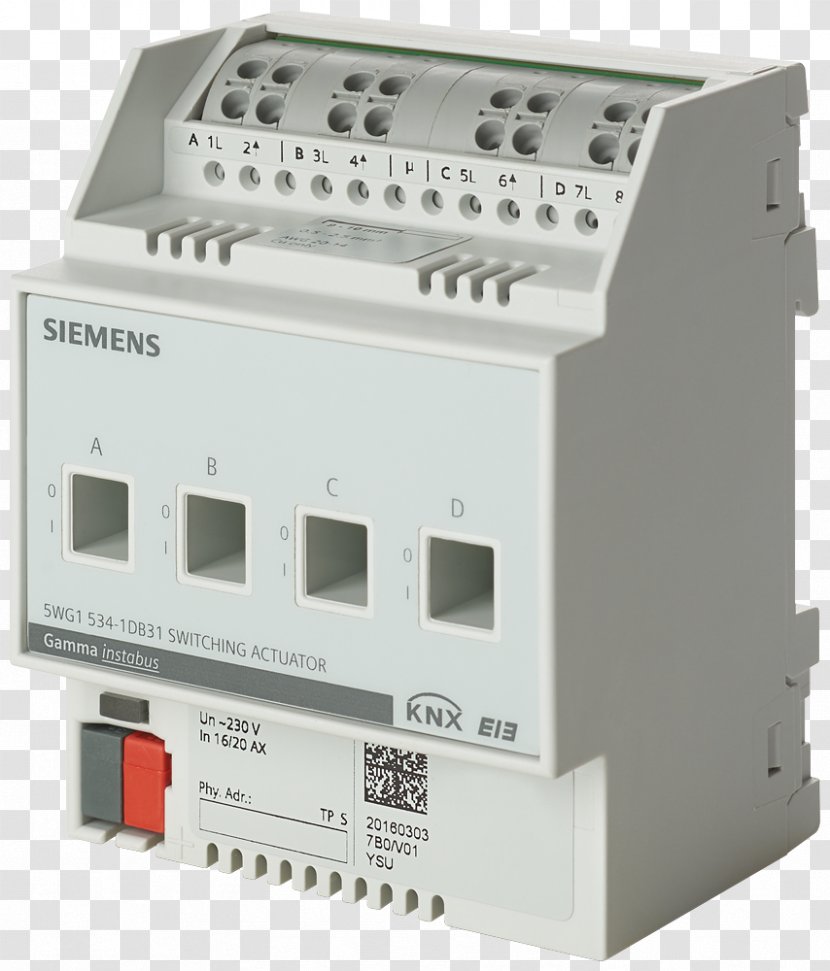 Siemens Instabus KNX Actuator - Circuit Breaker - Electronic Component Transparent PNG