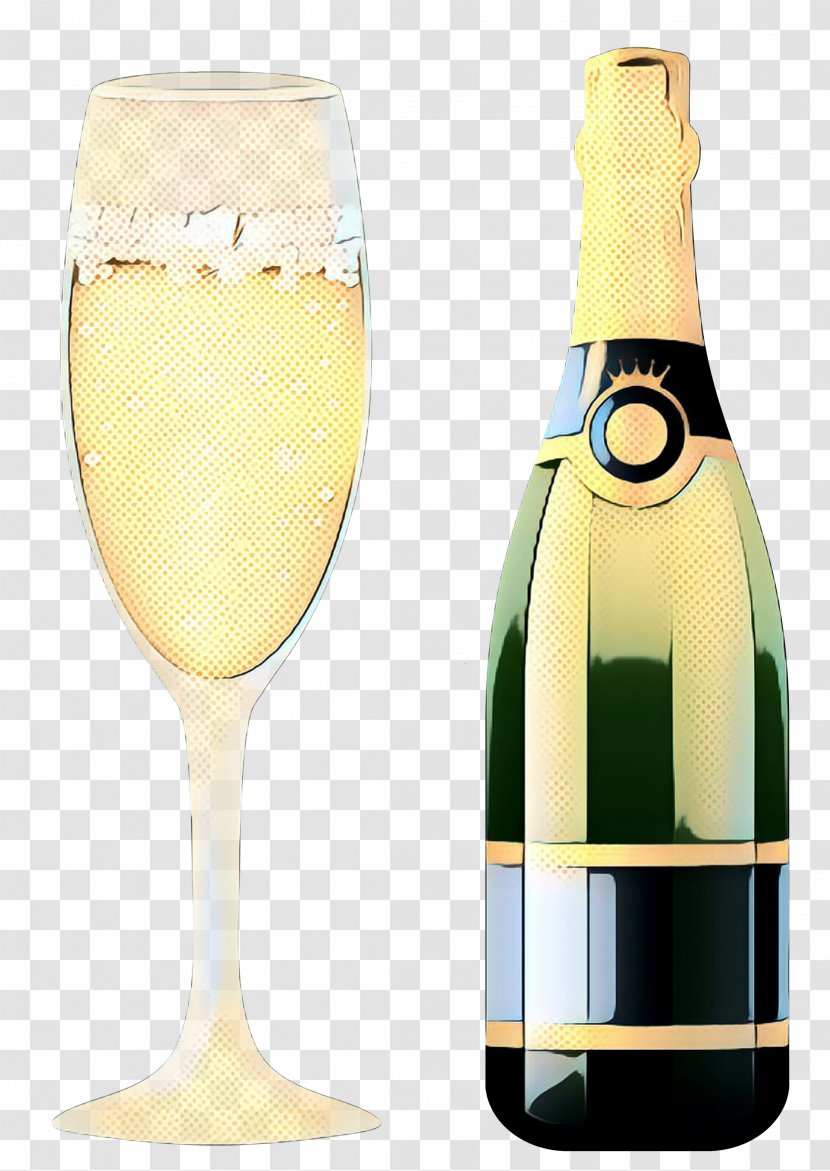 Retro Background - Bottle - Prosecco Tableware Transparent PNG