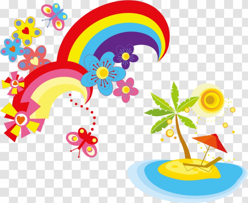 Rainbow Illustration - Petal - Beach Ocean Summer Promotion Transparent PNG