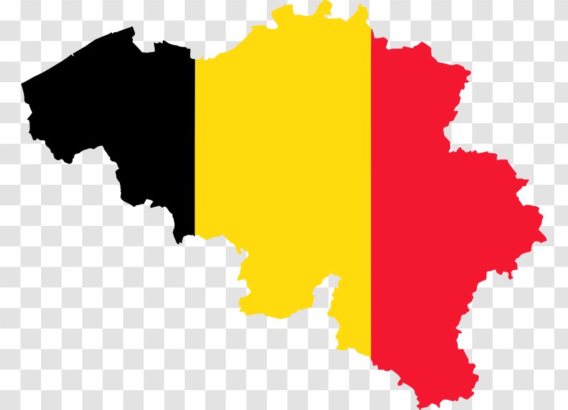 Flag Of Belgium Vector Map Blank - Red Transparent PNG