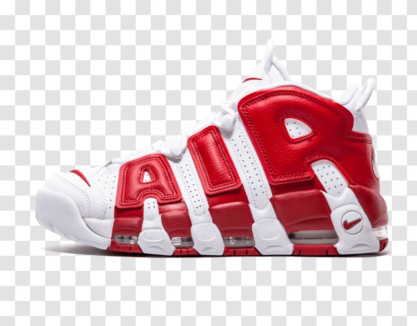 Nike Air Max Sports Shoes More Uptempo 'White Red' - Outdoor Shoe Transparent PNG