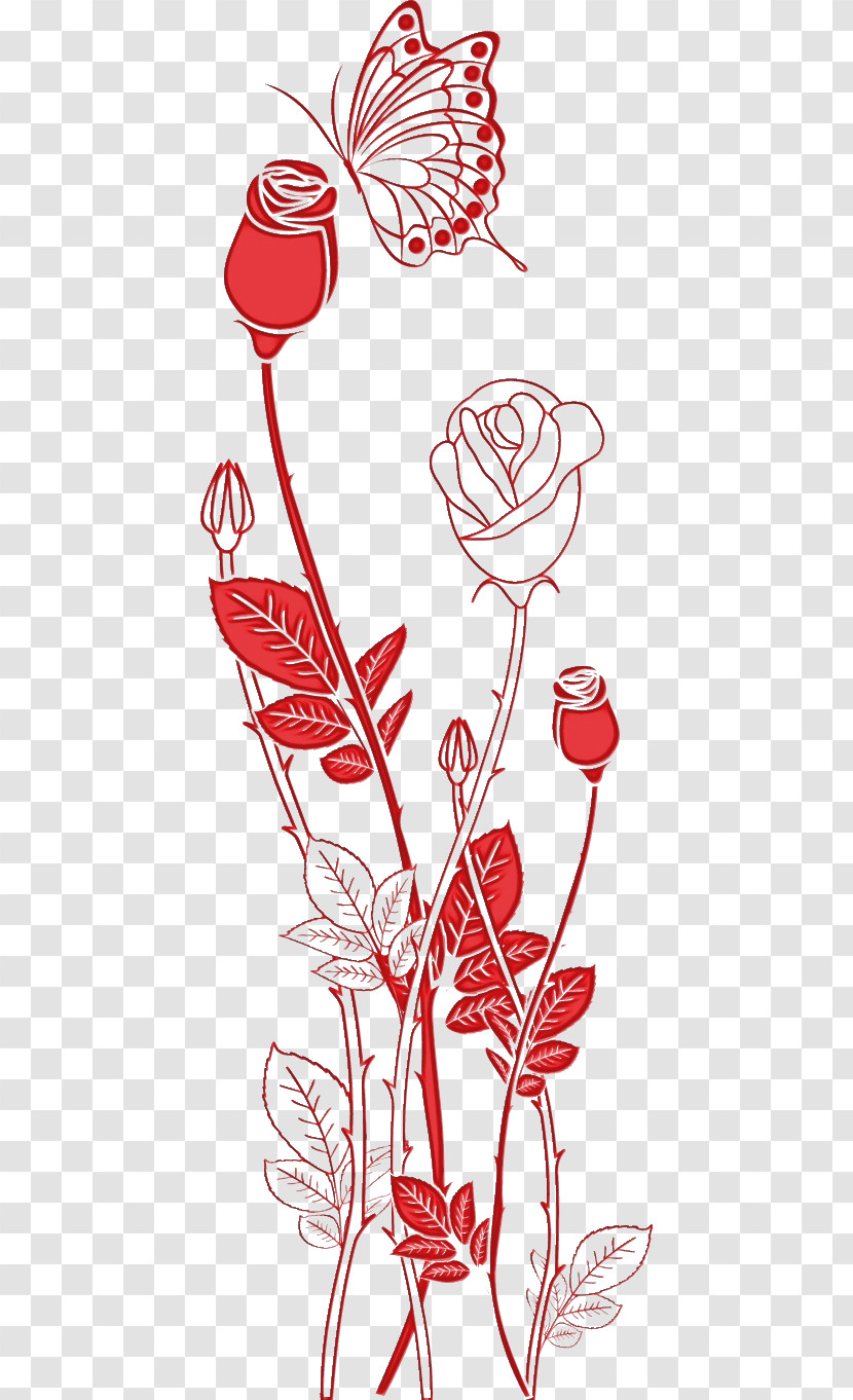 Red Flower Plant Pedicel Cut Flowers Transparent PNG