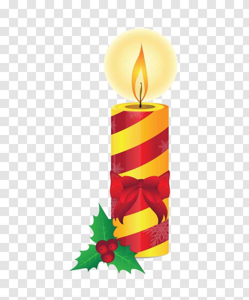 Christmas Candle Illustration - Cute Candles Transparent PNG