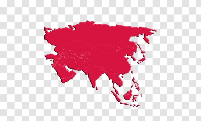 Asia World Map Blank - Physische Karte Transparent PNG