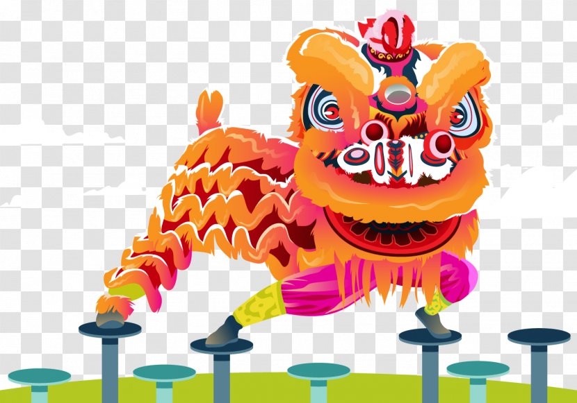 Lion Dance Chinese New Year - The Vector Transparent PNG