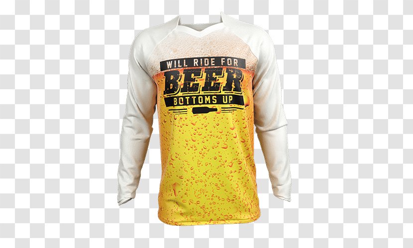 T-shirt Beer Sleeve Motocross Cycling Jersey - Yellow - Riding Motorbike Transparent PNG