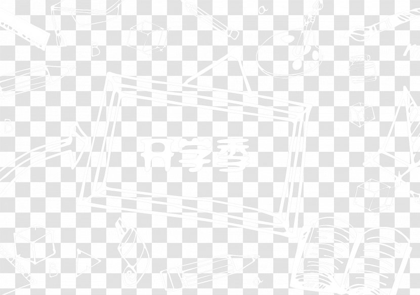 White Black Pattern - School Season Free Hand Drawn Decorative Material Transparent PNG