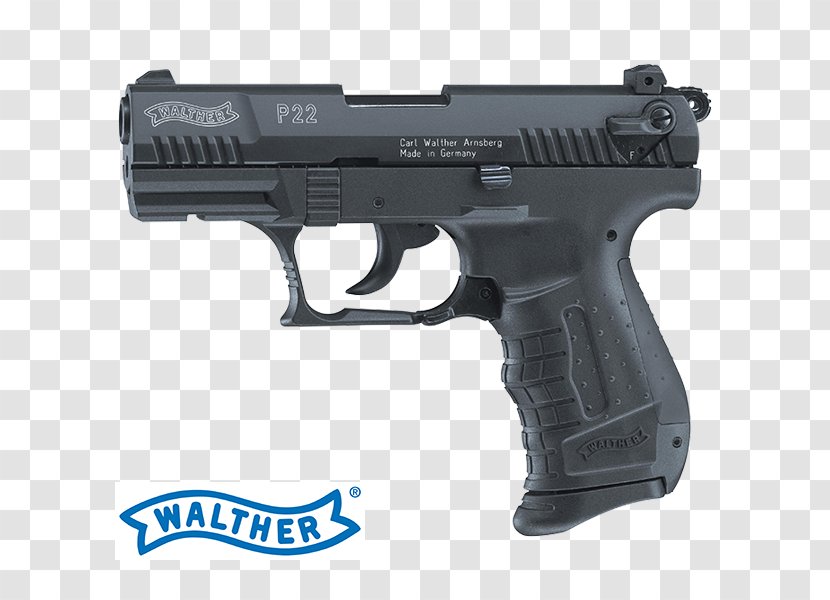 Walther P22 Gas Pistol 9mm P.A.K. 9×19mm Parabellum - Weapon Transparent PNG