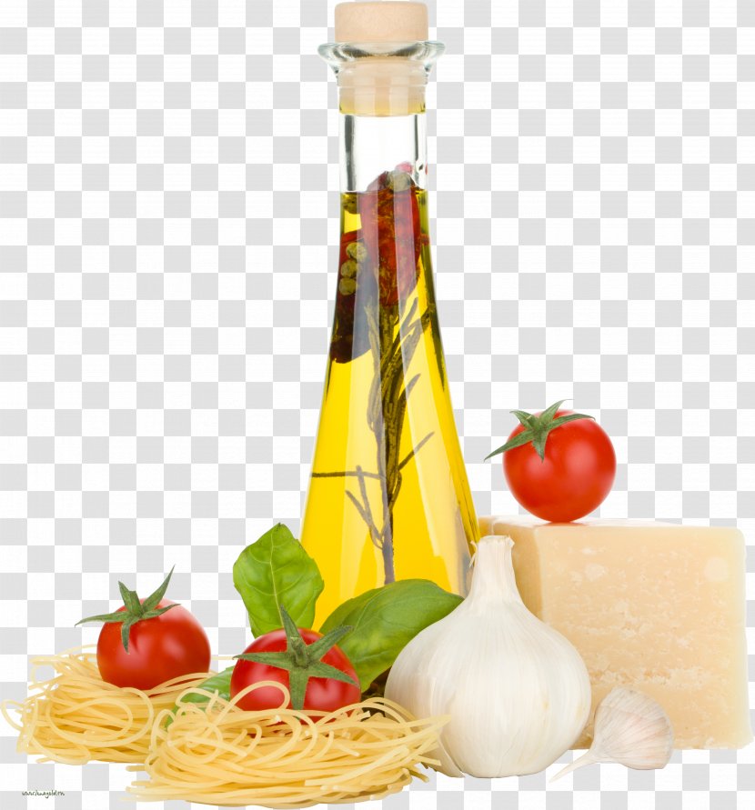Pasta Italian Cuisine Tomato Olive Oil - Glass Bottle Transparent PNG