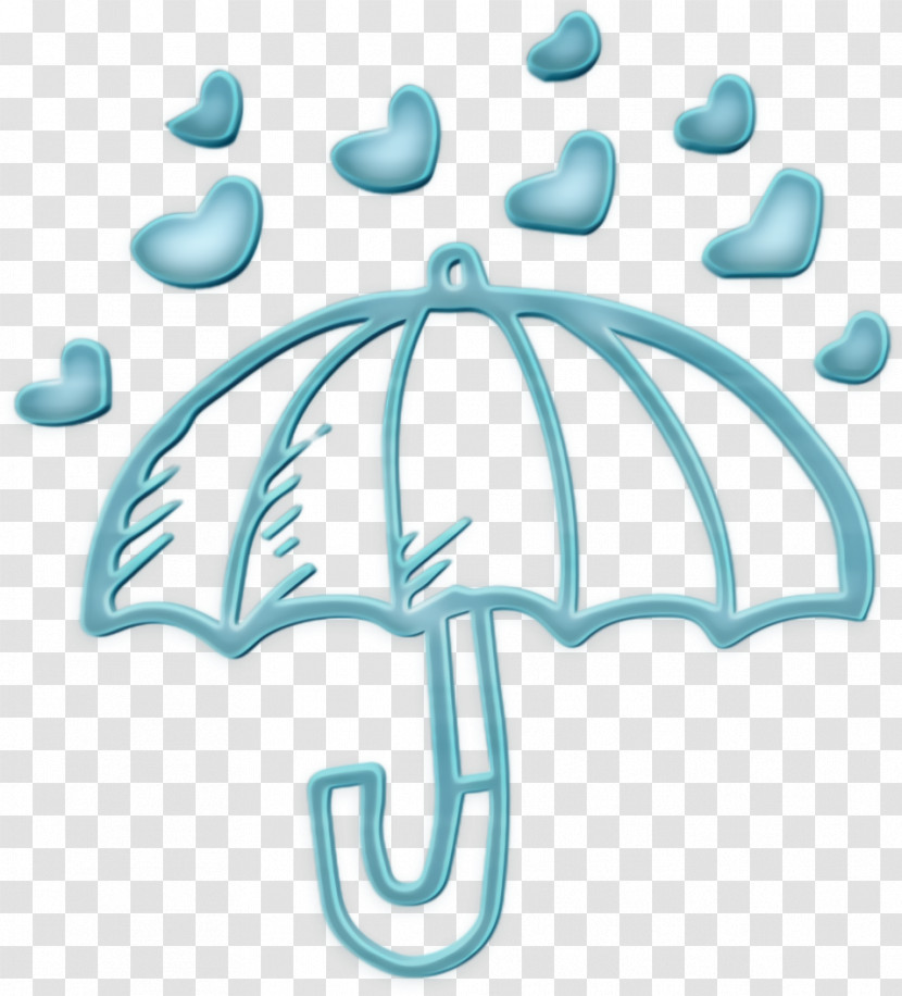 Umbrella Icon Valentines Day Icon Hand Drawn Love Elements Icon Transparent PNG