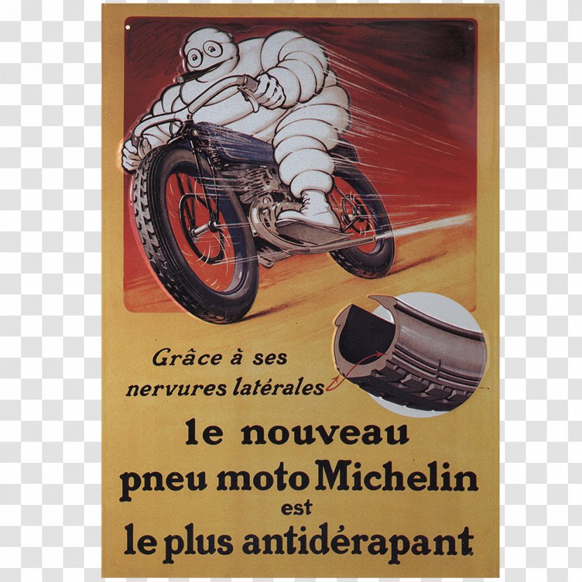 Car Michelin Man Tire Motorcycle - Advertising - Metal Sign Transparent PNG