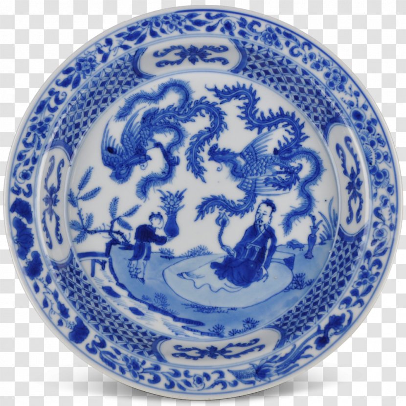 Blue And White Pottery Plate Ceramic Imari Ware Porcelain - Dishware Transparent PNG