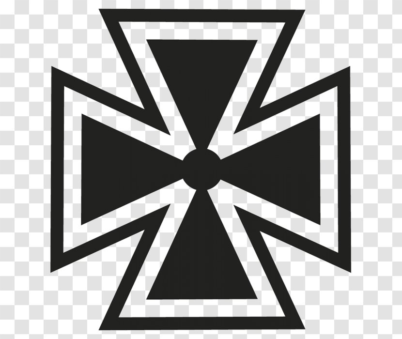 Iron Cross Vector Graphics Symbol - Black And White - Croix De Malte Transparent PNG