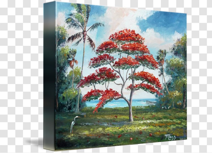 Painting Acrylic Paint Tree University Of North Dakota - Landscape - Royal Poinciana Transparent PNG