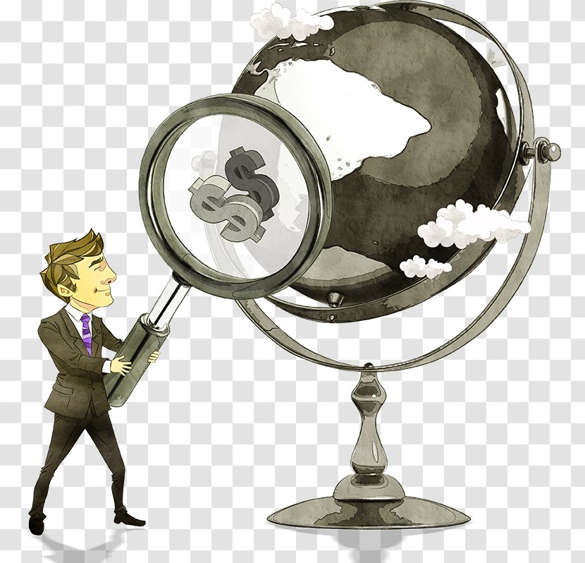Cartoon Magnifying Glass Download - Book - And A Business Man Transparent PNG