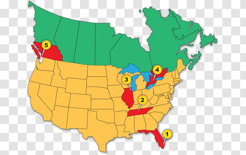 Contiguous United States Canada–United Border Alaska Map - Canada Transparent PNG