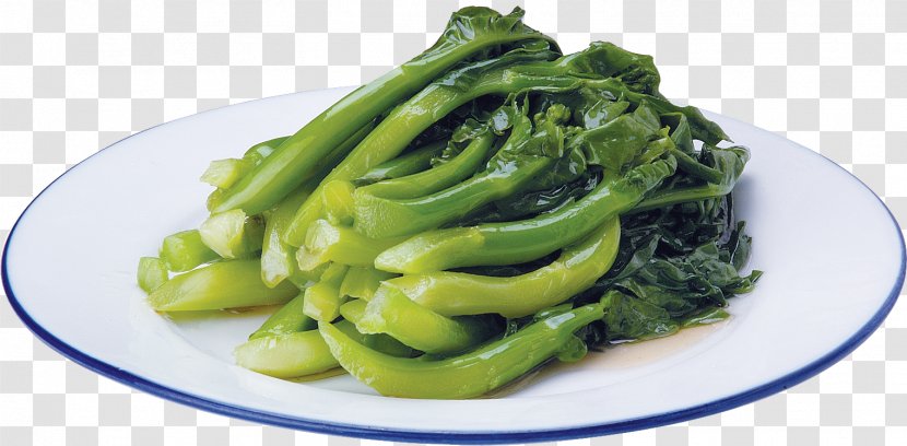 Chinese Cuisine Vegetarian Broccoli Kale - Plate Of Fried Transparent PNG