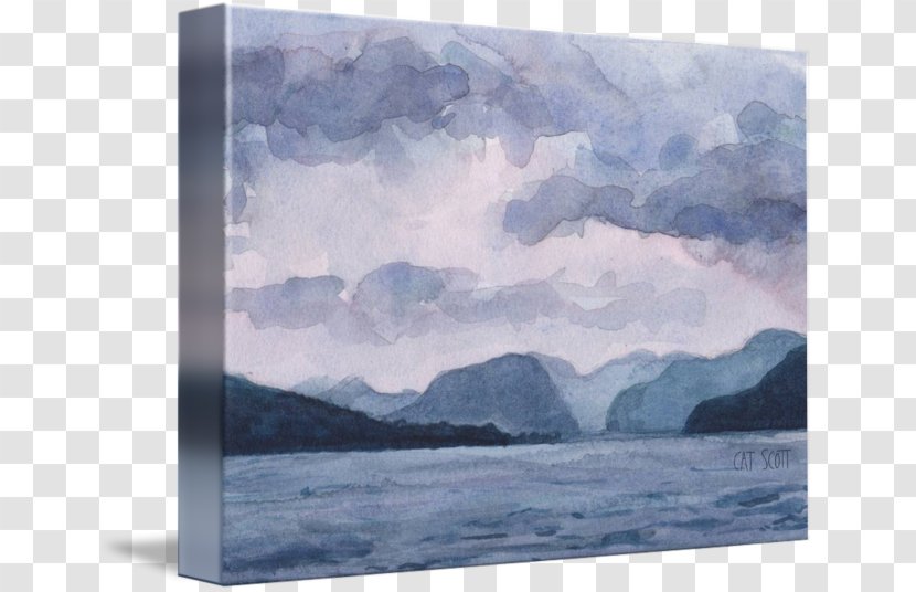 Fjord Watercolor Painting Lake George Loch - Sea Transparent PNG