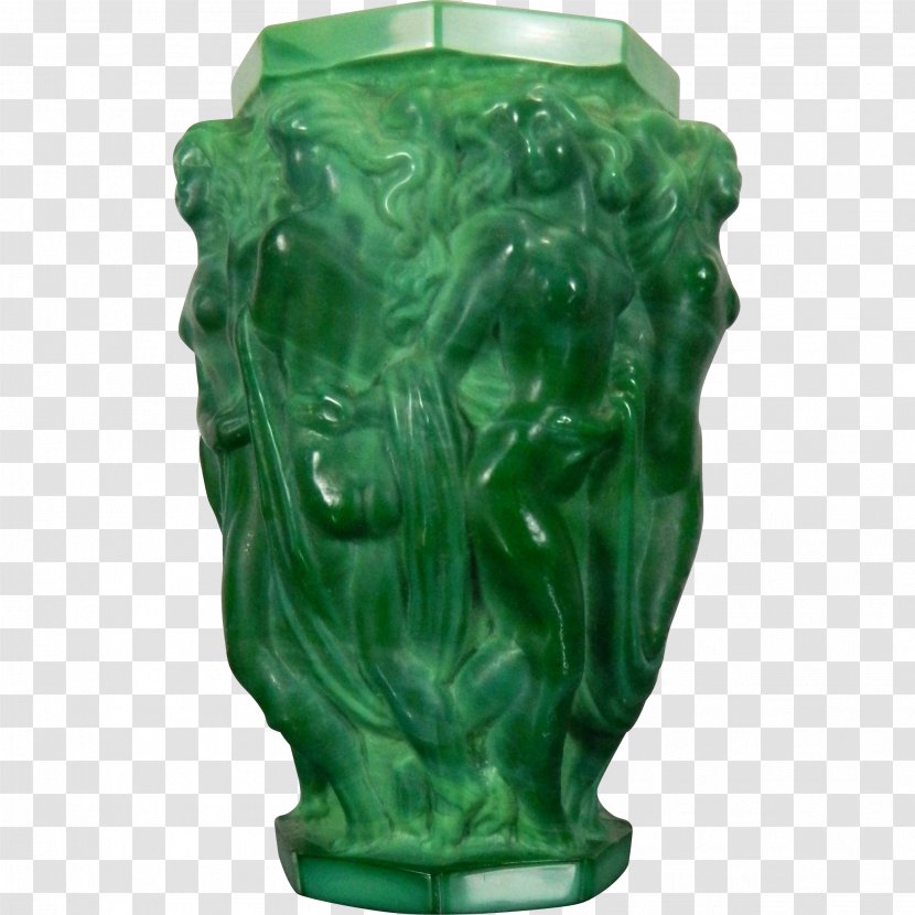 Vase Glass Malachite Stone Carving Art Deco Transparent PNG