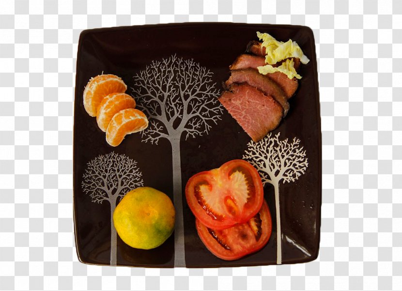 Vegetarian Cuisine Beefsteak Auglis Food - Comfort - The Plate Of Fruit Steak Transparent PNG