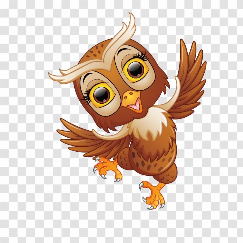 Owl Cartoon Illustration - Vertebrate - Dance Transparent PNG