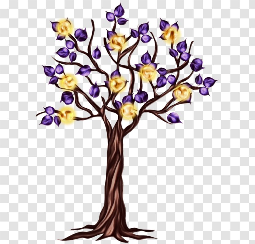 Flower Cut Flowers Purple Plant Branch - Wet Ink - Tree Crocus Transparent PNG