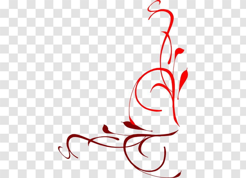 Royalty-free Clip Art - Red - Corner Flourish Transparent PNG