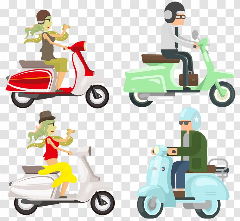Motorcycle Take-out Delivery - Cartoon - Express Delivery, Ride Transparent PNG