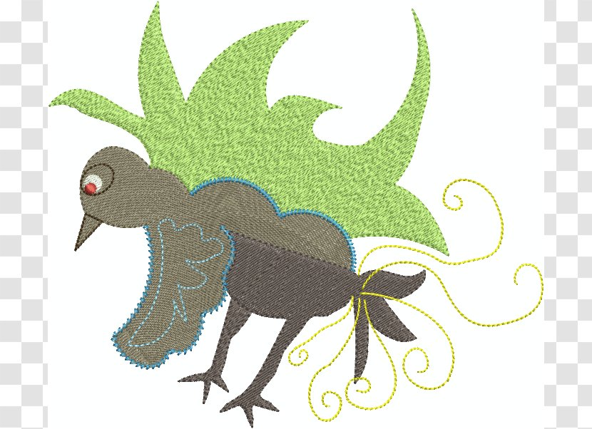 Clip Art Illustration Fauna Leaf Legendary Creature - Fictional Character - Embroidery Stitch Transparent PNG