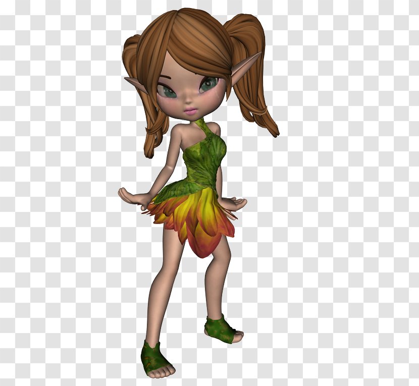 Fairy Brown Hair Figurine Plant Transparent PNG