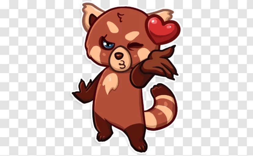 Giant Panda Red Telegram Sticker Bear - Heart Transparent PNG