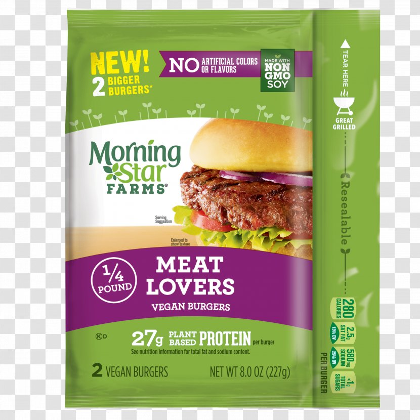 Veggie Burger Hamburger Morningstar Farms Grillers Original Vegetarian Cuisine McDonald's Quarter Pounder - Vegetable - Meat Transparent PNG