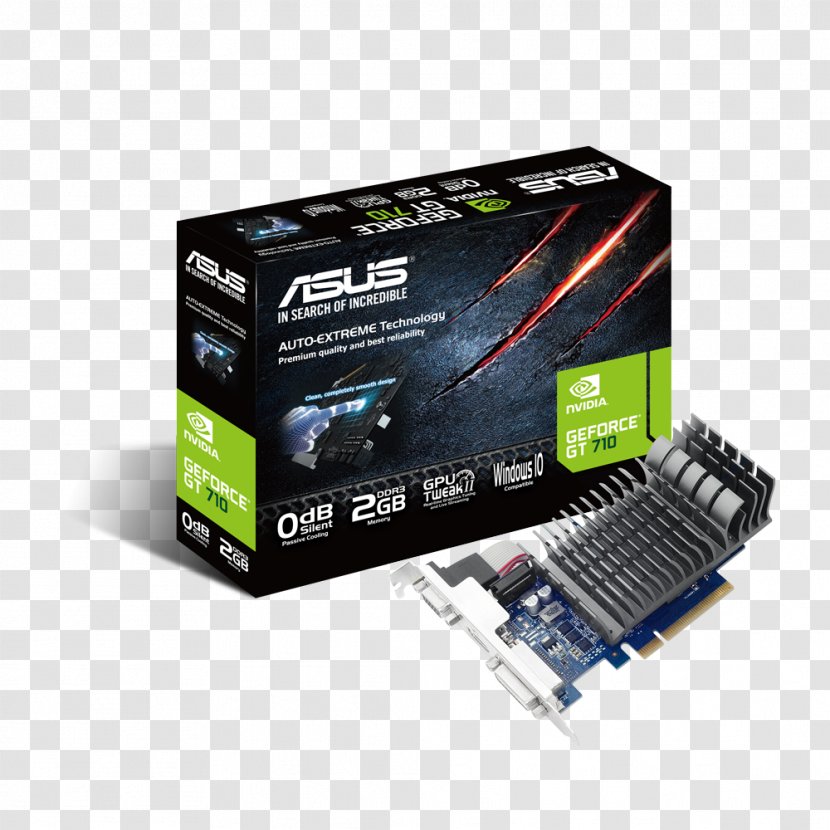 Graphics Cards & Video Adapters NVIDIA GeForce GT 710 PCI Express DDR3 SDRAM - Digital Visual Interface - Card Transparent PNG