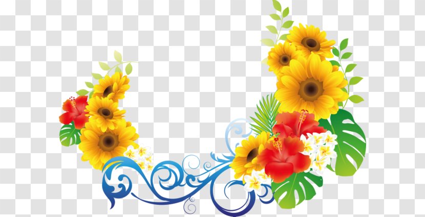 Flowers Background - Garland - Daisy Family Petal Transparent PNG