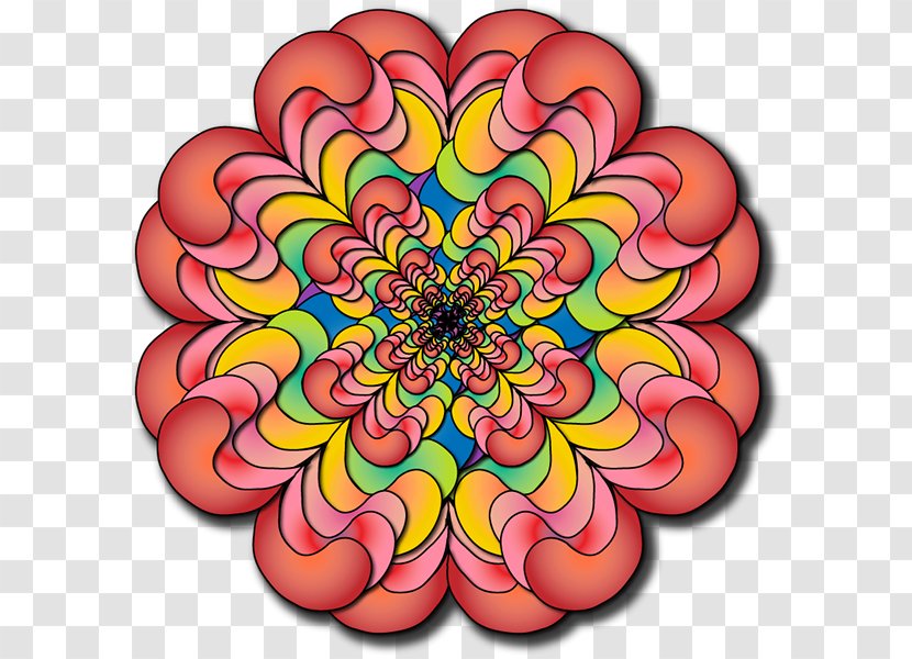Dahlia Floral Design Symmetry Cut Flowers Pattern - Petal - Rotating Mandala Transparent PNG