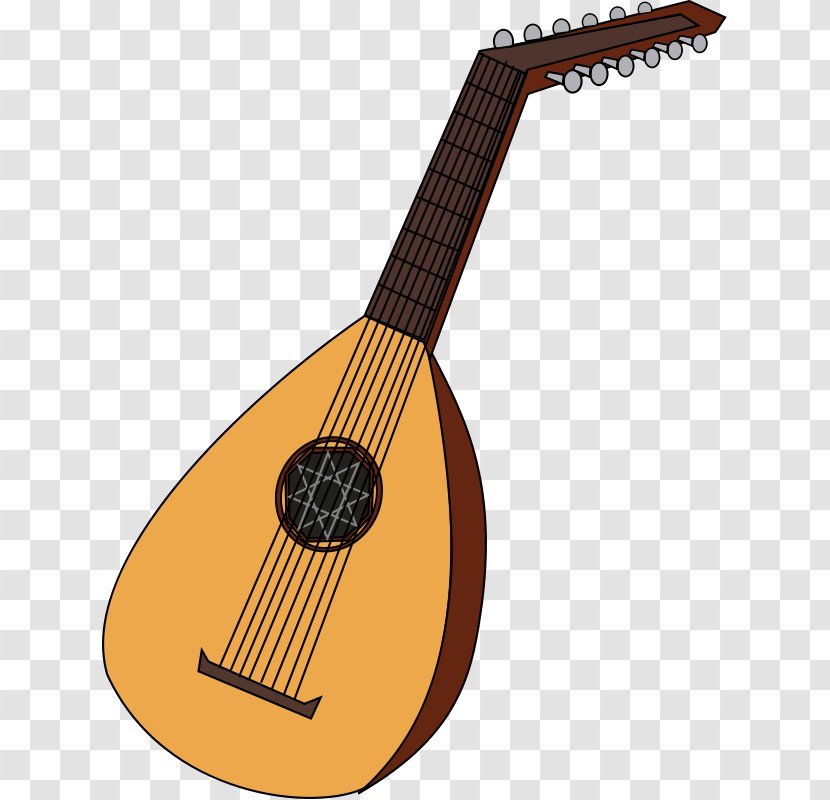 Ukulele Lute Musical Instrument Clip Art - Cartoon - Free Instruments Transparent PNG