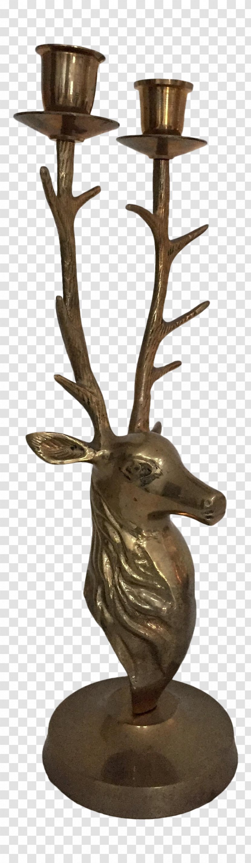 Bronze Sculpture Metal 01504 - Candlestick - Antler Transparent PNG