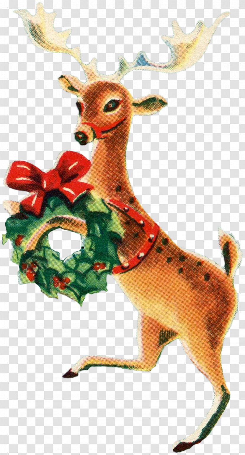 Reindeer Christmas Ornament Decoration Antler - Animal - Blue Wreath Transparent PNG