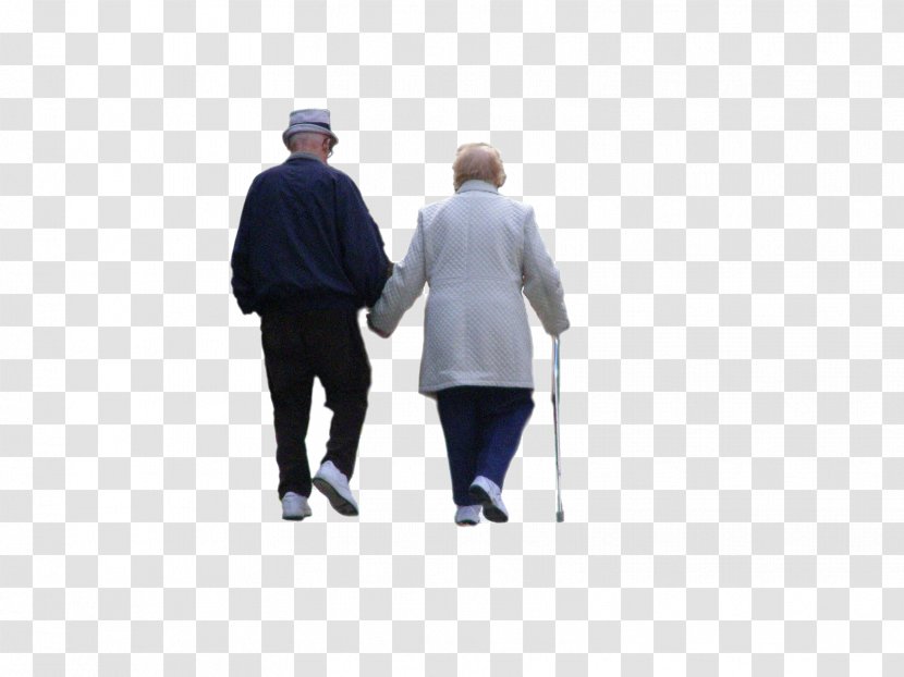 Walking Old Age People Silhouette Transparent PNG