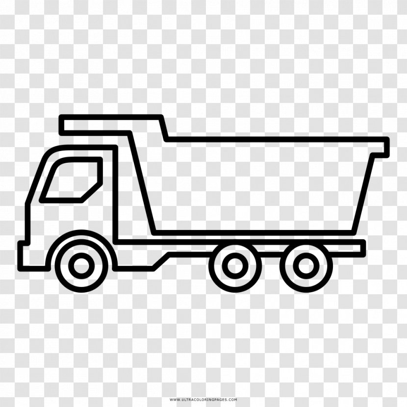 Car Truck Coloring Book Drawing Transport - Black And White Transparent PNG