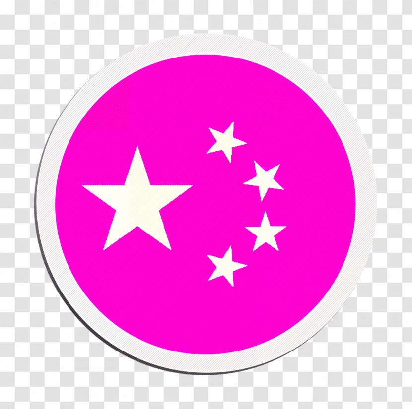 Countrys Flags Icon China - Magenta - Star Transparent PNG