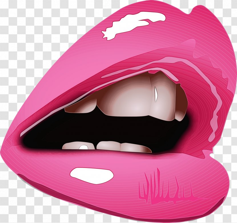 Lips Cartoon - Mouth - Magenta Nose Transparent PNG