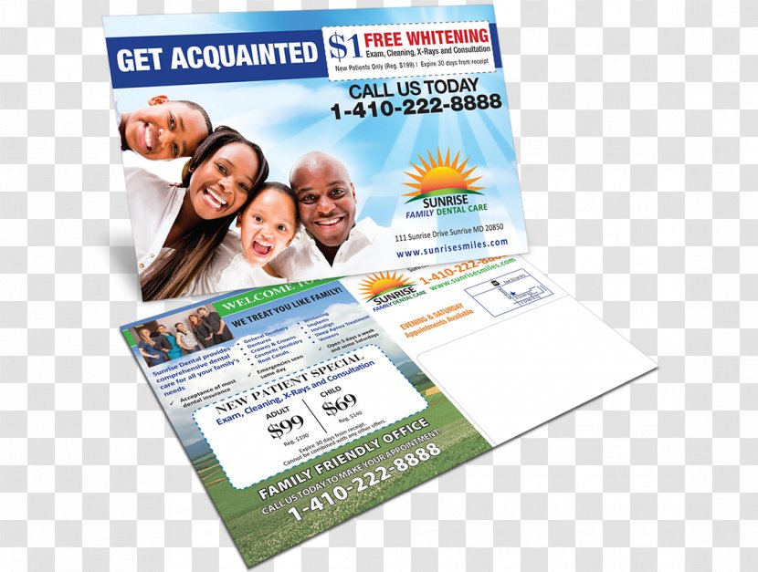 Post Cards Advertising Brochure Graphic Designer Printing - Client - Dental Postcard Transparent PNG