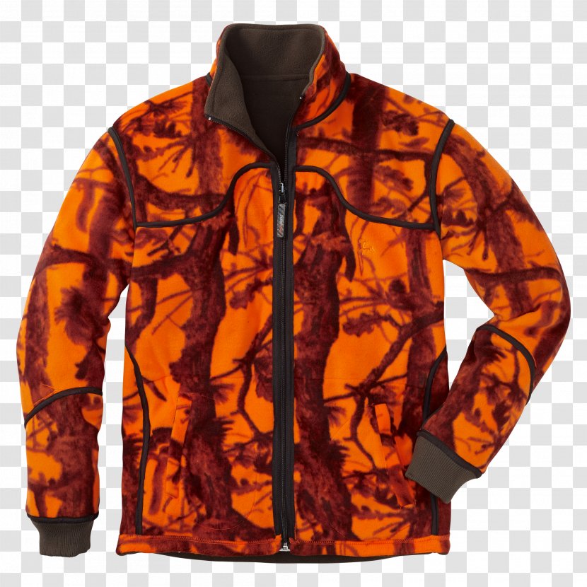 Fleece Jacket Hunting Blaze Orange Hoodie Transparent PNG