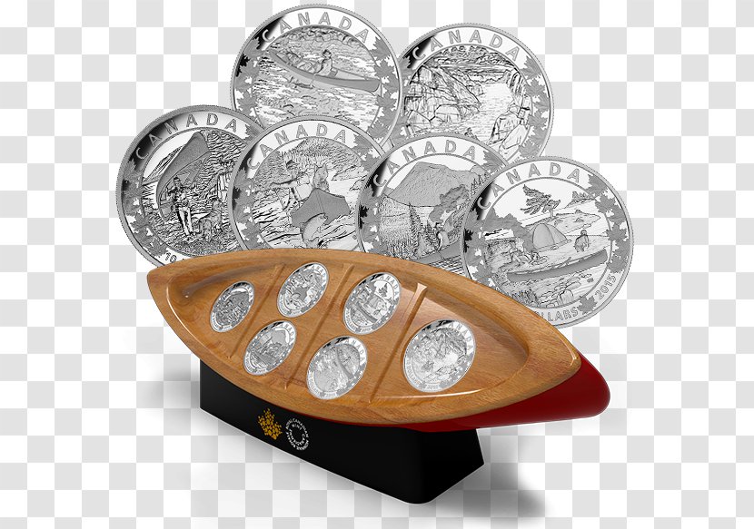 Canada Canoe Coin Set Silver Transparent PNG